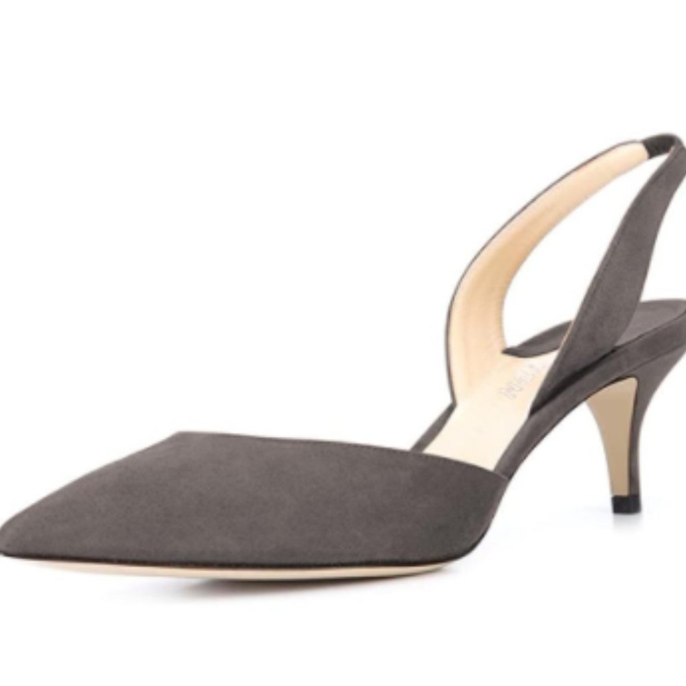 YDN Women's Formal Pointy Toe Kitten Low Heels